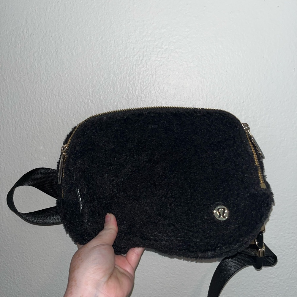 lululemon athletica Black Crossbody Bag with Plush Texture